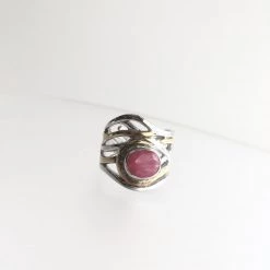 Gallardo & Blaine Mayhem Ring - Rough Cut Ruby + Solid Silver With Gold Plate