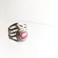 Gallardo & Blaine Mayhem Ring - Rough Cut Ruby + Solid Silver With Gold Plate