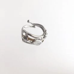 Gallardo & Blaine DRAGONFLY Ring With Moonstone + Silver With Gold Plate