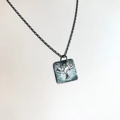 Ghost & Bonesetter Oxidised Silver Sketch Pendant Necklace - Made In Belfast