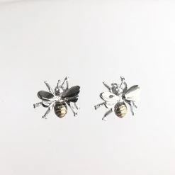 Gallardo & Blaine BUMBLE BEE Earrings Gold Plated On Solid Silver