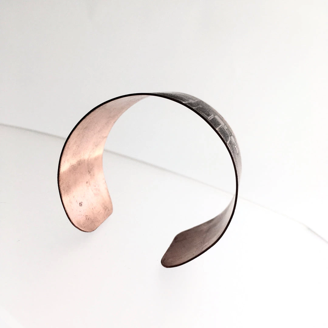 Copper Etched Traffic New York Cuff - By Ghost & Bonesetter - Made In Belfast All Jewellery