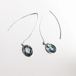 Gallardo & Blaine Dew Drop Blue Topaz EARRINGS Drop Silver