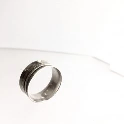 All Jewellery Silver Double Banded Beaten Ring - By Ghost & Bonesetter - Made In Belfast