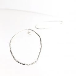 Silver Large Beaten Hoop Earrings - By Ghost & Bonesetter - Made In Belfast All Jewellery