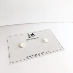 Silver Etched Stud Earrings - By Ghost & Bonesetter - Made In Belfast All Jewellery