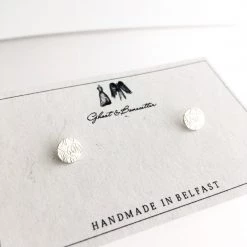 Silver Etched Stud Earrings - By Ghost & Bonesetter - Made In Belfast All Jewellery