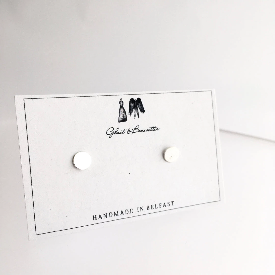 All Jewellery Silver Etched Stud Earrings - By Ghost & Bonesetter - Made In Belfast