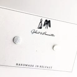 All Jewellery Silver Etched Stud Earrings - By Ghost & Bonesetter - Made In Belfast