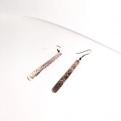 Copper Textured Bar Drop Earrings - By Ghost & Bonesetter - Made In Belfast