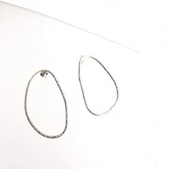 Silver Beaten Mishapen Hoop Earrings - By Ghost & Bonesetter - Made In Belfast All Jewellery