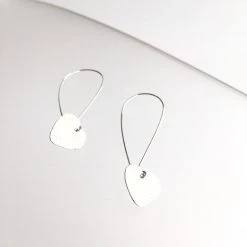 All Jewellery Silver Textured Heart Drop Earrings - By Ghost & Bonesetter - Made In Belfast