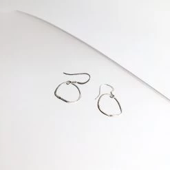 Silver Beaten Hoop Drop Earrings - By Ghost & Bonesetter - Made In Belfast All Jewellery