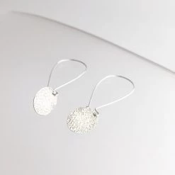 All Jewellery Silver Textured Disc Drop Earrings - By Ghost & Bonesetter - Made In Belfast