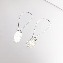 All Jewellery Silver Textured Disc Drop Earrings - By Ghost & Bonesetter - Made In Belfast
