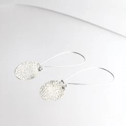 All Jewellery Silver Textured Disc Drop Earrings - By Ghost & Bonesetter - Made In Belfast