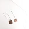 Copper Etched Square Drop Earrings - By Ghost & Bonesetter - Made In Belfast All Jewellery