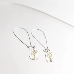 Silver Etched Tree Drop Earrings - By Ghost & Bonesetter - Made In Belfast