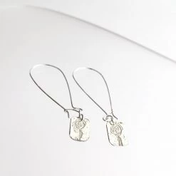 Silver Etched Tree Drop Earrings - By Ghost & Bonesetter - Made In Belfast