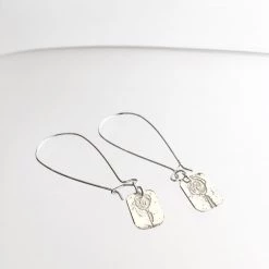 Silver Etched Tree Drop Earrings - By Ghost & Bonesetter - Made In Belfast