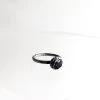 All Jewellery Silver Beaten Onyx Stone Ring - By Ghost & Bonesetter - Made In Belfast