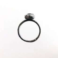 All Jewellery Silver Beaten Onyx Stone Ring - By Ghost & Bonesetter - Made In Belfast