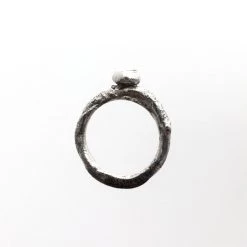 Silver Beaten Raw Ruby Stone Ring - By Ghost & Bonesetter - Made In Belfast All Jewellery