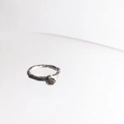 Silver Beaten Raw Ruby Stone Ring - By Ghost & Bonesetter - Made In Belfast All Jewellery