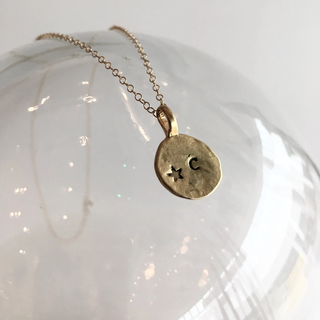 Shiny GOLD Personalised Pendant By Grá Necklaces