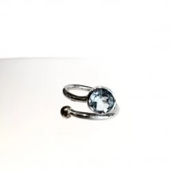 Gallardo & Blaine Honeysuckle Blue Topaz Ring - Solid Silver All Jewellery
