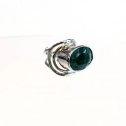 Gallardo & Blaine All Jewellery Party Ring With Emerald - Solid Silver & Gold Plate