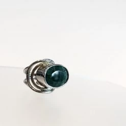 Gallardo & Blaine All Jewellery Party Ring With Emerald - Solid Silver & Gold Plate