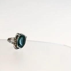 Gallardo & Blaine All Jewellery Whirlpool Ring With Emerald - Solid Silver & Gold Plate