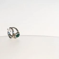 Gallardo & Blaine Jasmine Ring With Emerald - Solid Silver & Gold Plate