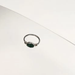 Gallardo & Blaine Senna Ring With Emerald - Solid Silver & Gold Plate All Jewellery
