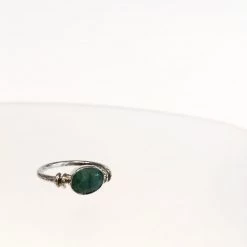 Gallardo & Blaine Senna Ring With Emerald - Solid Silver & Gold Plate All Jewellery