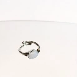 Gallardo & Blaine Senna Ring With Moonstone - Solid Silver & Gold Plate