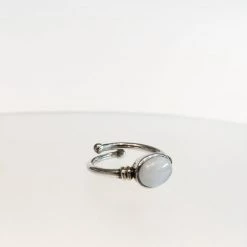 Gallardo & Blaine Senna Ring With Moonstone - Solid Silver & Gold Plate