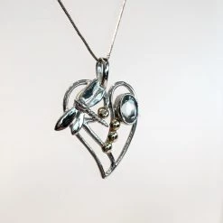 Gallardo & Blaine Dragonfly Pendant With Blue Topaz (small) - Silver Necklaces