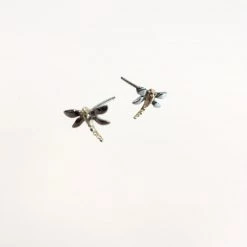 Gallardo & Blaine Dragonfly Stud Earrings - Silver & Gold Plated