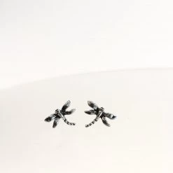 Gallardo & Blaine Dragonfly Stud Earrings - Silver