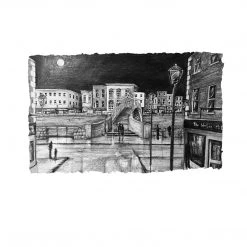 Stephen Farnan Studio Places HA’PENNY BRIDGE BY NIGHT - Iconic River Liffey Footbridge County Dublin By Stephen Farnan