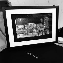 Stephen Farnan Studio Places HA’PENNY BRIDGE BY NIGHT - Iconic River Liffey Footbridge County Dublin By Stephen Farnan