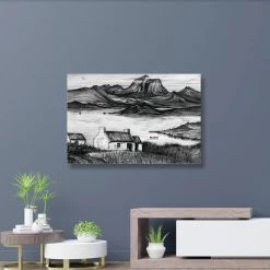 Stephen Farnan Studio IRELAND - Traditional Thatched Cottage Lake Mountain Scene By Stephen Farnan Places