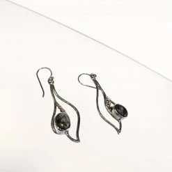 Gallardo & Blaine Iris Earrings Labradorite - Silver & Gold Plate