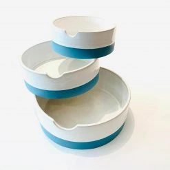 All Pottery Blue Triple Bowl Set - Diem Pottery