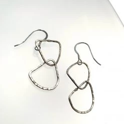 Ghost & Bonesetter Small Silver Drop Hoop Earrings