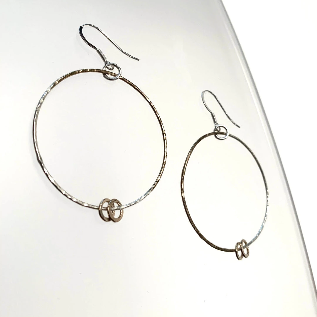 Ghost & Bonesetter Silver & Gold Dipped Large Hoop Earrings