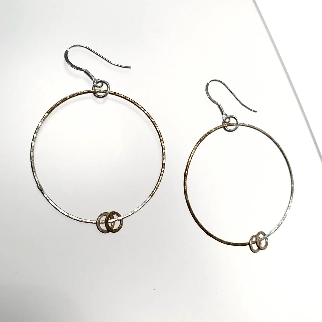Ghost & Bonesetter Silver & Gold Dipped Large Hoop Earrings