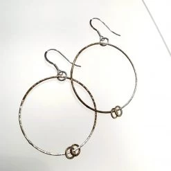 Ghost & Bonesetter Silver & Gold Dipped Large Hoop Earrings